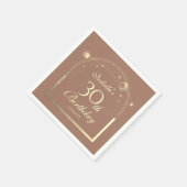 天のモカ金ゴールド太陽の月の星30th誕生日 スタンダードカクテルナプキン (角)