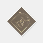 天のモカ金ゴールド太陽の月の星30th誕生日 スタンダードカクテルナプキン (角)