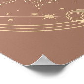 天のモカ金ゴールド太陽の月の星30th誕生日 ポスター (角)