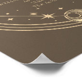 天のモカ金ゴールド太陽の月の星30th誕生日 ポスター (角)