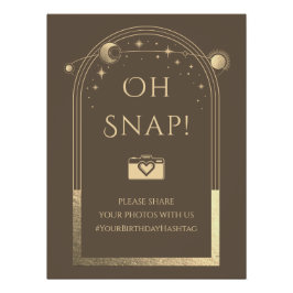 天のモカ金ゴールド太陽の月の星Oh Snap ポスター