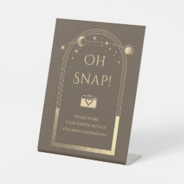 天のモカ金ゴールド太陽の月の星Oh Snap 台座サイン