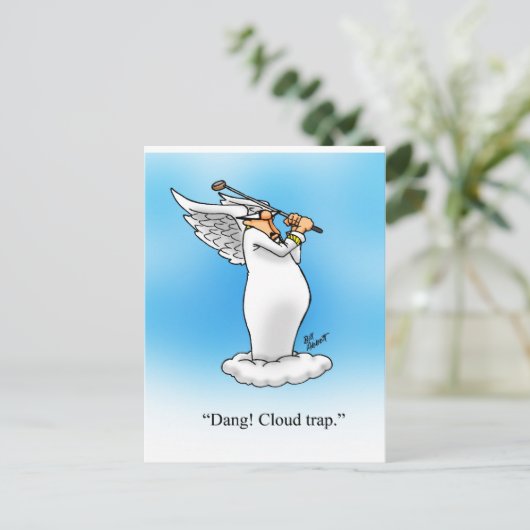 天のユーモア天使の漫画のギフト！ ポストカード (スタンド正面)