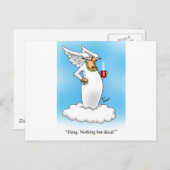 天のユーモア天使コーヒー漫画のギフト！ ポストカード (正面/裏面)