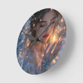 天のライトベアラー – 天使が星を保持 ラウンド壁時計 (傾斜)