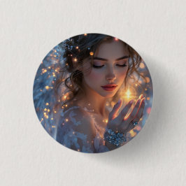 天のライトベアラー – 天使が星を保持 缶バッジ