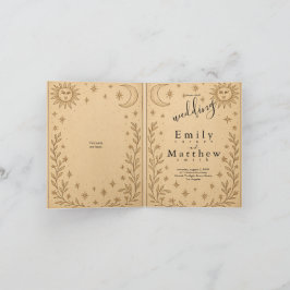 天のロマンス - 月と太陽のデザイン 招待状