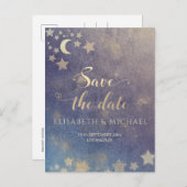 天のロマンチックな月と星の書道anno 案内ポストカード (正面/裏面)