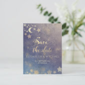 天のロマンチックな月と星の書道anno 案内ポストカード (スタンド正面)