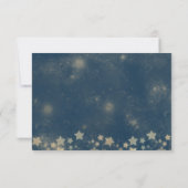 天のロマンティックな月と星のカリグラフィー出欠確認 出欠カード (裏面)