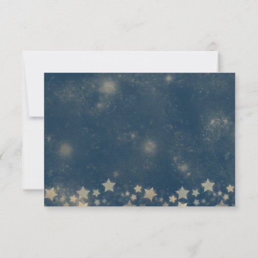 天のロマンティックな月と星のカリグラフィー出欠確認 出欠カード (裏面)