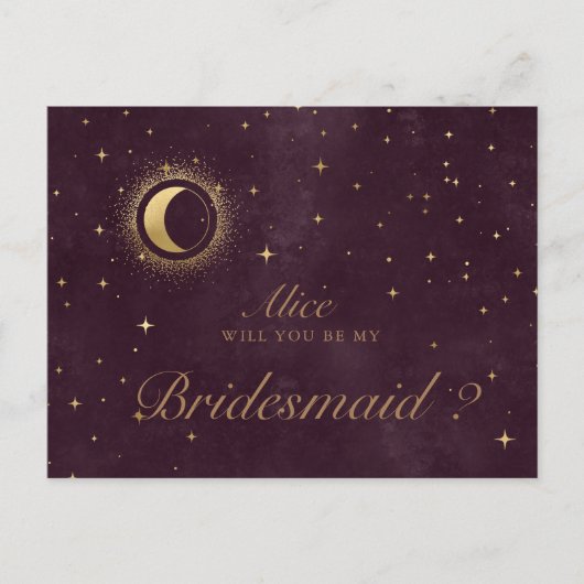 天の三日月の花嫁付き招待状ポスト ポストカード (正面)