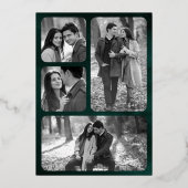 天の三日月相エメラルドウェディングゴールド 箔招待状 (裏面)