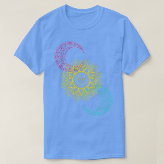 天の体銀河系サンムーンスターアウター空間 Tシャツ (デザイン正面)