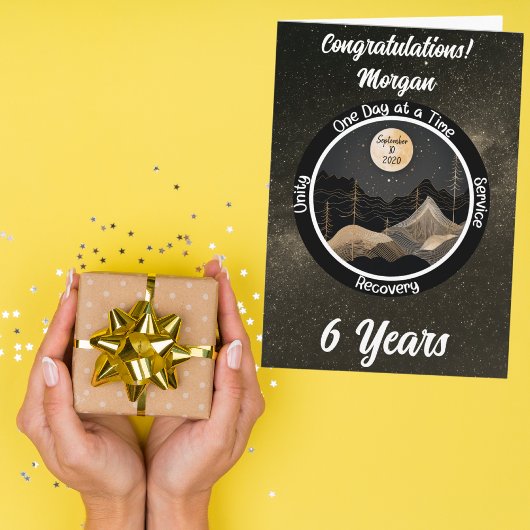 天の個性化された禁酒マイルストーンカード カード