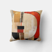 天の優雅さ：ベージュの抽象芸術探査 クッション (裏面)