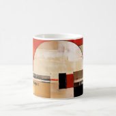 天の優雅さ：ベージュの抽象芸術探査 コーヒーマグカップ (中央)