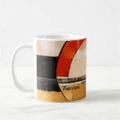 天の優雅さ：ベージュの抽象芸術探査 コーヒーマグカップ (左)