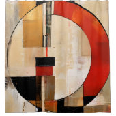 天の優雅さ：ベージュの抽象芸術探査 シャワーカーテン (正面)