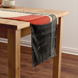 天の優雅さ：ベージュの抽象芸術探査 ショートテーブルランナー