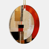 天の優雅さ:ベージュの抽象芸術探査 セラミックオーナメント (右)