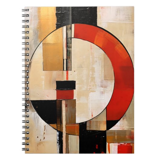 天の優雅さ:ベージュの抽象芸術探査 ノートブック (正面)