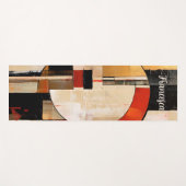 天の優雅さ：ベージュの抽象芸術探査 ヨガマット (正面(横))