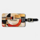 天の優雅さ：ベージュの抽象芸術探査 ラゲッジタグ (正面横)