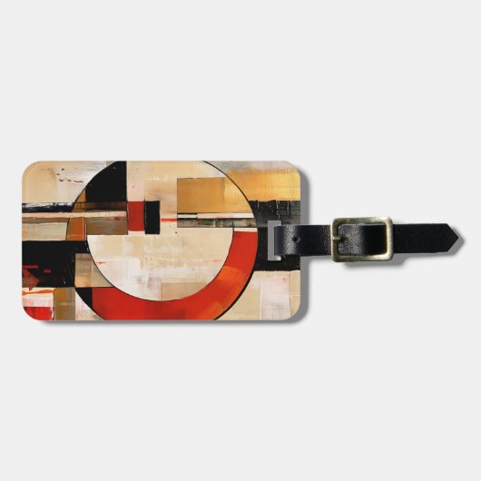 天の優雅さ：ベージュの抽象芸術探査 ラゲッジタグ (正面横)