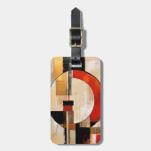 天の優雅さ：ベージュの抽象芸術探査 ラゲッジタグ (正面縦)