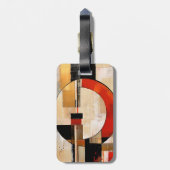 天の優雅さ：ベージュの抽象芸術探査 ラゲッジタグ (裏面縦)