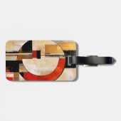 天の優雅さ：ベージュの抽象芸術探査 ラゲッジタグ (裏面横)