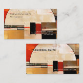 天の優雅さ:ベージュの抽象芸術探査 名刺 (正面/裏面)