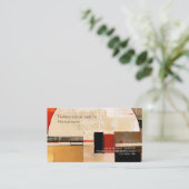 天の優雅さ:ベージュの抽象芸術探査 名刺 (スタンド正面)