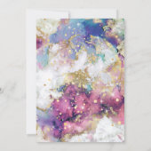 天の優雅な水彩現代ゴールドのウェディング 招待状 (裏面)