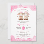 天の双子座 占星術のサイン ベビーシャワー 招待状 (正面)