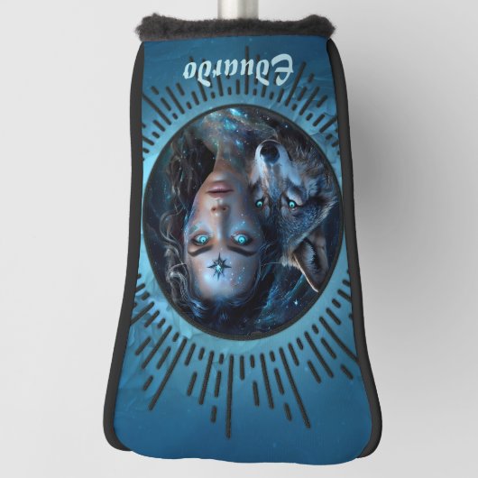 天の同盟オオカミと美しい女性 ゴルフヘッドカバー (回転90)