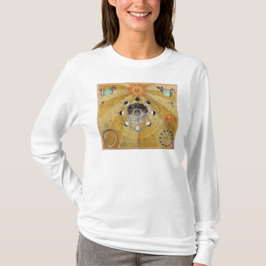 「天の地図書からの月の段階、 Tシャツ (正面)