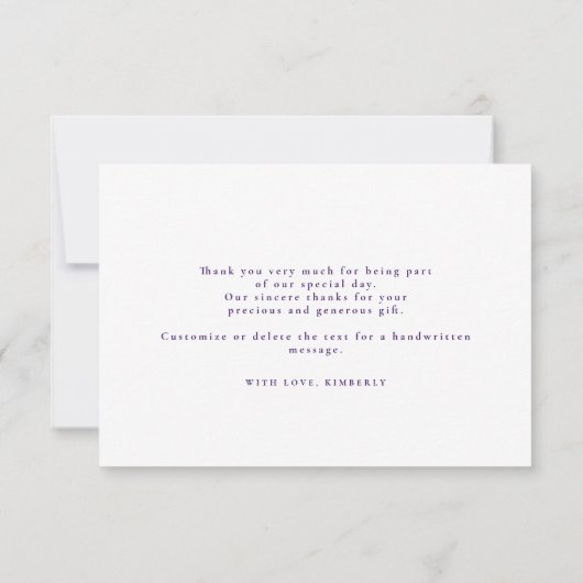 天の夜の星エレガントありがとう サンキューカード (裏面)