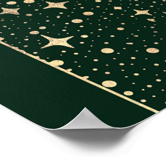 天の夜の星結婚の歓迎サイン ポスター (角)