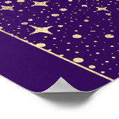 天の夜の星結婚の歓迎サイン ポスター (角)