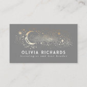 天の夜スタームーンライトグレー神秘的 名刺 (正面)