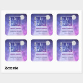 天の夜空の満月 ウェディングシャワー スクエアシール (シート)