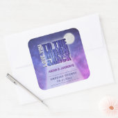 天の夜空の満月 ウェディングシャワー スクエアシール (封筒)