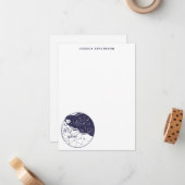 天の夢を見る宇宙ガールスケッパーソナライズされたチ ノートカード (正面/裏面インサイチュ)