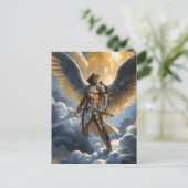 天の大天使ミカエルの黄金の戦士 ポストカード (スタンド正面)