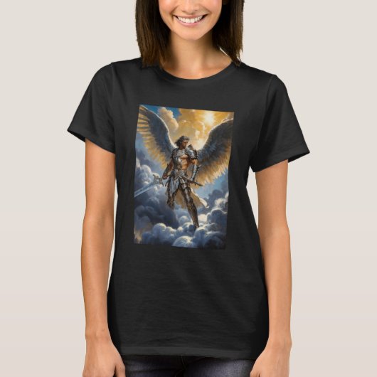天の大天使ミカエル ゴールデン・ウォリアー Tシャツ (正面)