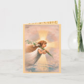 天の天使がユリを肩に担いでいる カード (正面)