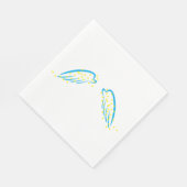 天の天使の翼と星きらめく スタンダードランチョンナプキン (角)