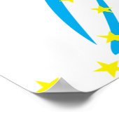 天の天使の翼と星きらめく ポスター (角)